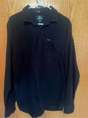 Volcom Black Long Sleeve Button-Down Pocket Shirt